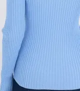 Damen Pullover hell blau schmückender Polo Kragen gestrickt Gr 36 - 58 neu 45862 – Bild 7