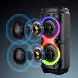 BLUETOOTH 5.0 LAUTSPRECHER RGB SUBWOOFER MUSIKBOX BOOMBOX PARTY LED MIT MIKROFON – Bild 15