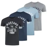 Mustang Herren T-Shirt Basic Print Rundhals Kurzarm Tee Shirt 100% Baumwolle NEU – Bild 2