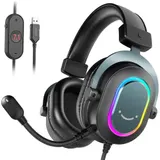 FIFINE Gaming Headset mit Mikrofon USB Over Ear Kopfhörer mit Kabe mit 3 EQ-Modi – Bild 1