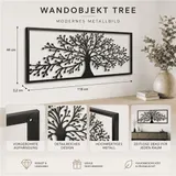 XXL Wandbild Lebensbaum Metall Bild Baum Metallbild Wanddeko 118 x 44 x 3,2 cm – Bild 7
