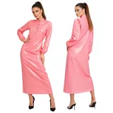 DE TiaoBug Damen Negligee Lang Wasserdichte Maxikleid Langarm Lackleder Kleid – Bild 14