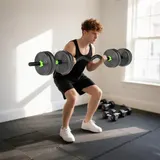 Hantelset verstellbar 15 KG Kurzhantel Set Kurzhanteln Langhanteln Hanteln Set – Bild 10