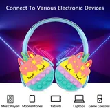 Kinder Faltbare Over Ear Kabellose Bluetooth Kopfhörer, 3D Push Pop Bubble Einhorn – Bild 6