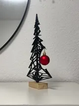 Moderner Weihnachtsbaum Skulptur | 3D Druck Deko Figur mit roter Kugel | Modern – Bild 7