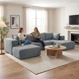 Ecksofa mit Schlaffunktion, U-Form 294 cm Sofa Couch mit Breiter Sitzfläche – Bild 2