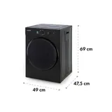 Wäschetrockner Ablufttrockner 50cm Frontlader 1020W Timer 3kg Kapazität schwarz – Bild 6