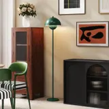 HOMCOM Stehlampe Wohnzimmer Stehleuchte mit rundem Schirm, Fußschalter Grün – Bild 2