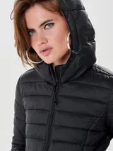 ONLY Damen langer Stepp-Mantel OnlTahoe Oversize Übergangs-Jacke Kapuze Herbst – Bild 6