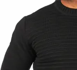 Herren Strickpullover einfarbig Carisma gerippte uni Längsstreifen Basic 7828 – Bild 4
