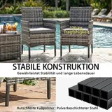 2er Set Gartenstuhl Polyrattan Gartenmöbel mit 2 Sessel Abnehmbaren Kissen – Bild 8