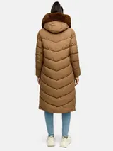 Tazzio Damen Wintermantel - Winter Mantel mit Kapuze, Chevron-Steppmantel – Bild 3