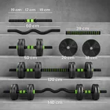 Hantelset verstellbar 15 KG Kurzhantel Set Kurzhanteln Langhanteln Hanteln Set – Bild 4