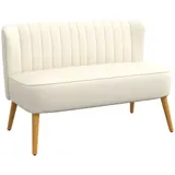 Sofa 2-Sitzer Couch Stoffsofa Sitzmöbel Polstersofa Loungesofa breit Cremeweiß – Bild 1