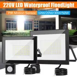 10W-500W LED Strahler Außen Fluter ohne/mit Bewegungsmelder Scheinwerfer IP65 – Bild 14