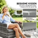 2er Set Gartenstuhl Polyrattan Gartenmöbel mit 2 Sessel Abnehmbaren Kissen – Bild 7