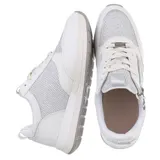 Damen Low-Top Sneaker mit Glitzer und Lochschnürung Ital-Design 6043 in Weiß – Bild 2
