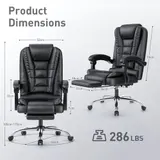 Ergonomischer Bürostuhl Massagefunktion Höhenverstellbar Schreibtischstuhl – Bild 2