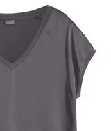 Damen Shirt taupe braun Kurzarm weich fallend glänzend schön Gr 36 - 54 neu 5125 – Bild 9