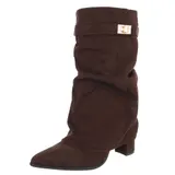 Damen Stiefel mit Reißverschluss und Reißverschluss Ital-Design 9586 in Braun – Bild 6