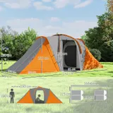 Outsunny Tunnelzelt Campingzelt für 4 Personen mit 2 Schlafzimmern Wohnbereich – Bild 4