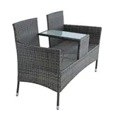 Polyrattan Gartenbank Bank Rattan Sitzbank 2-Sitzer Gartenmöbel Balkonmöbel – Bild 8