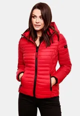 Marikoo Samtpfote Damen Jacke Steppjacke Frühling Übergangsjacke gesteppt Kapuze – Bild 2