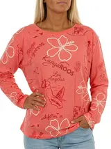 KangaROOS Damen Sweatshirt Pullover Rosa Aufdruck Langarm Gr. 36-42 NEU (1202) – Bild 2