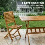 Outsunny Gartenmöbel Set Akazienholz Sitzgruppe 5-tlg. Tisch mit 4 Klappstühlen – Bild 8