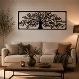 XXL Wandbild Lebensbaum Metall Bild Baum Metallbild Wanddeko 118 x 44 x 3,2 cm – Bild 6