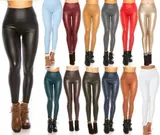 Damen Wetlook Lederlook Thermo Leggings Milax-Fashion – Bild 7