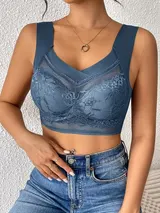 [6 Farben] Damen Spitzen BH mit Schale ohne Bügel Bustier Komfort Push Up Sexy ♥ – Bild 2