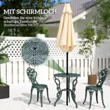 Bistroset 3-tlg. Balkonset Gartenmöbel Balkonmöbel Set Gussaluminium Antik Grün – Bild 5