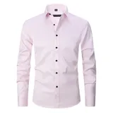 Stretch Hemd Herren Langarm Businesshemd Slim fit Hemden Kentkragen Freizeithemd – Bild 14