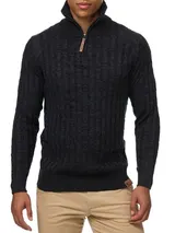 Indicode Herren Strickpullover INHector-Pullover Pulli Stehkragen Reißverschluss – Bild 2