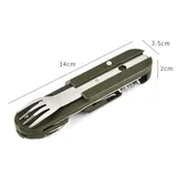 Campingbesteck Outdoorbesteck Bundeswehrbesteck Feldbesteck Faltbar Edelstahl – Bild 2