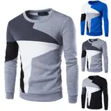 Herren Farbblock Basic Pullover Rundhals Sweatshirt Pulli Langarm Oberteile Warm – Bild 2