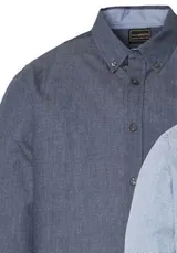 2 Herren Hemd Business grau blau weiß 100% Baumw Größe 39 XS - 45 XXL neu 5718 – Bild 3