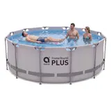 Stahlrahmenpool Aufstellpool Gartenpool Schwimmbecken ohne Pumpe grau rund – Bild 3