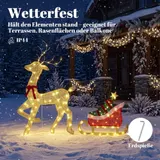 Outsunny LED Rentier mit Schlitten 125 cm Weihnachtsdeko mit 95 Lichtern – Bild 8