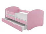 Jugendbett und Matratze mit einer Schublade Kinderbett  Weiß ACMA – Bild 1