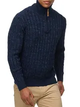 Indicode Herren Strickpullover INHector-Pullover Pulli Stehkragen Reißverschluss – Bild 3