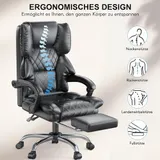 Massage Heizfunktion Bürostuhl mit Fußstütze Ergonomischer Chefsessel mit Liegef – Bild 5