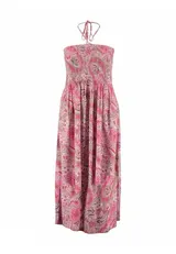 Z-One Damen Curvy Boho Maxikleid Sommer Neckholder Bandeau Kleid 40/42 - 52 – Bild 7