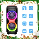 BLUETOOTH 5.0 LAUTSPRECHER RGB SUBWOOFER MUSIKBOX BOOMBOX PARTY LED MIT MIKROFON – Bild 20