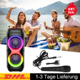 BLUETOOTH 5.0 LAUTSPRECHER RGB SUBWOOFER MUSIKBOX BOOMBOX PARTY LED MIT MIKROFON – Bild 24