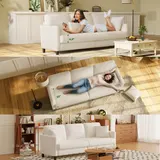 3-Sitzer Sofa mit Schlaffunktion, 211cm / 221cm / 256cm / 275cm Länge Couch – Bild 4