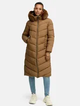 Tazzio Damen Wintermantel - Winter Mantel mit Kapuze, Chevron-Steppmantel – Bild 2