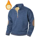 Herren Sweatshirt Pullover Half Zip Pullover Warm Stehkragen Langarm Mäntel Tops – Bild 5