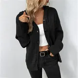 Damen V-Ausschnitt Strickjacke Herbst Winter Langarm Loose Cardigan Pullover – Bild 4